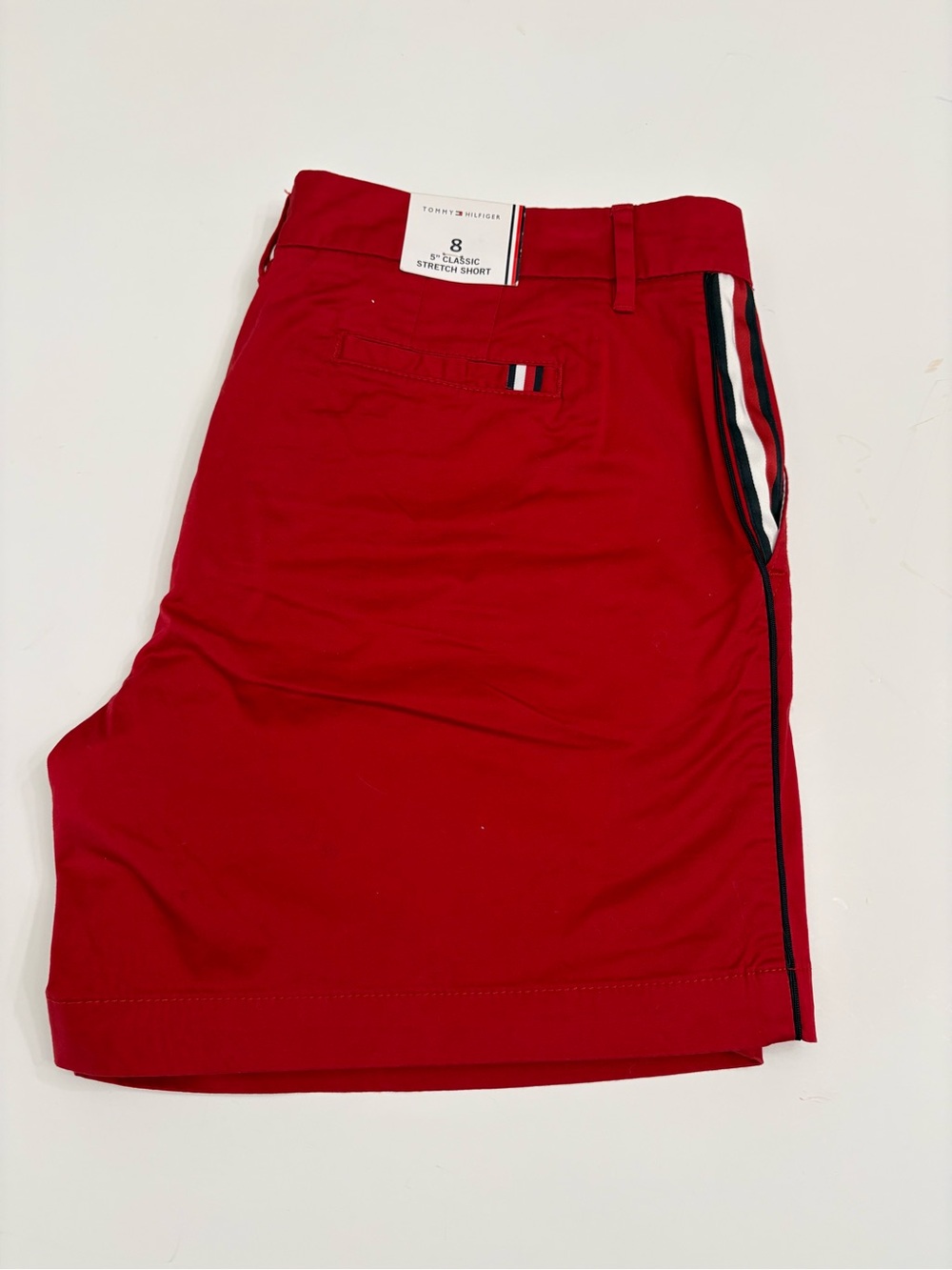 Tommy Hilfiger Red Women's 5" Classic Stretch Shorts Size 8